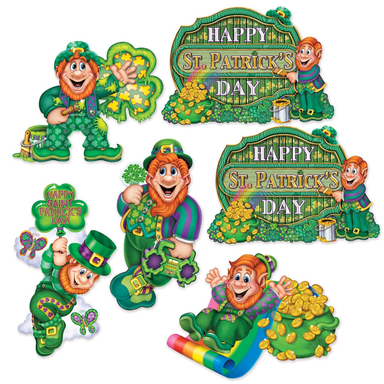 Beistle Set of 12 Green St Patrick’s Day Cutouts – 14”